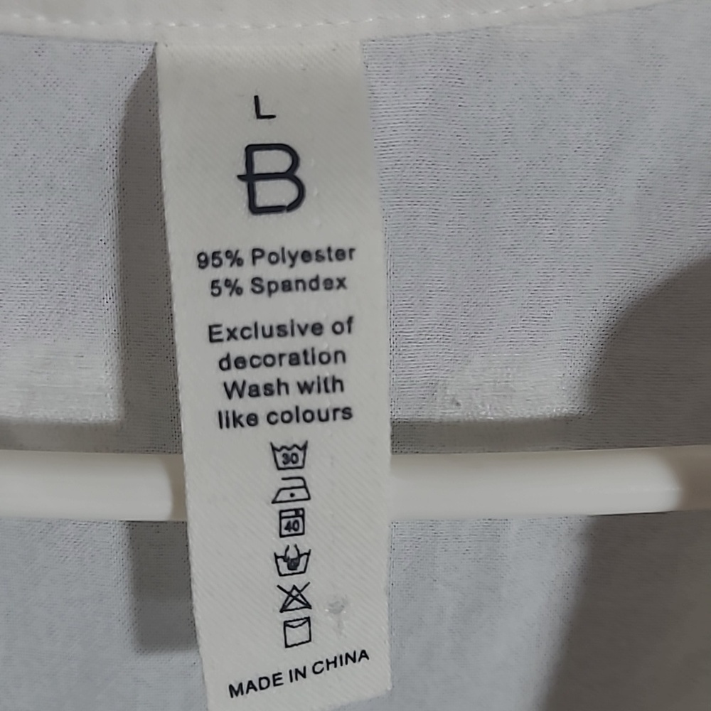 Ruffle Short Puff Sleeve Swiss Dot Top Blouse Large - Picture 4 of 4